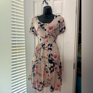 Dusty rose colored floral dress form Sew in Love size small new